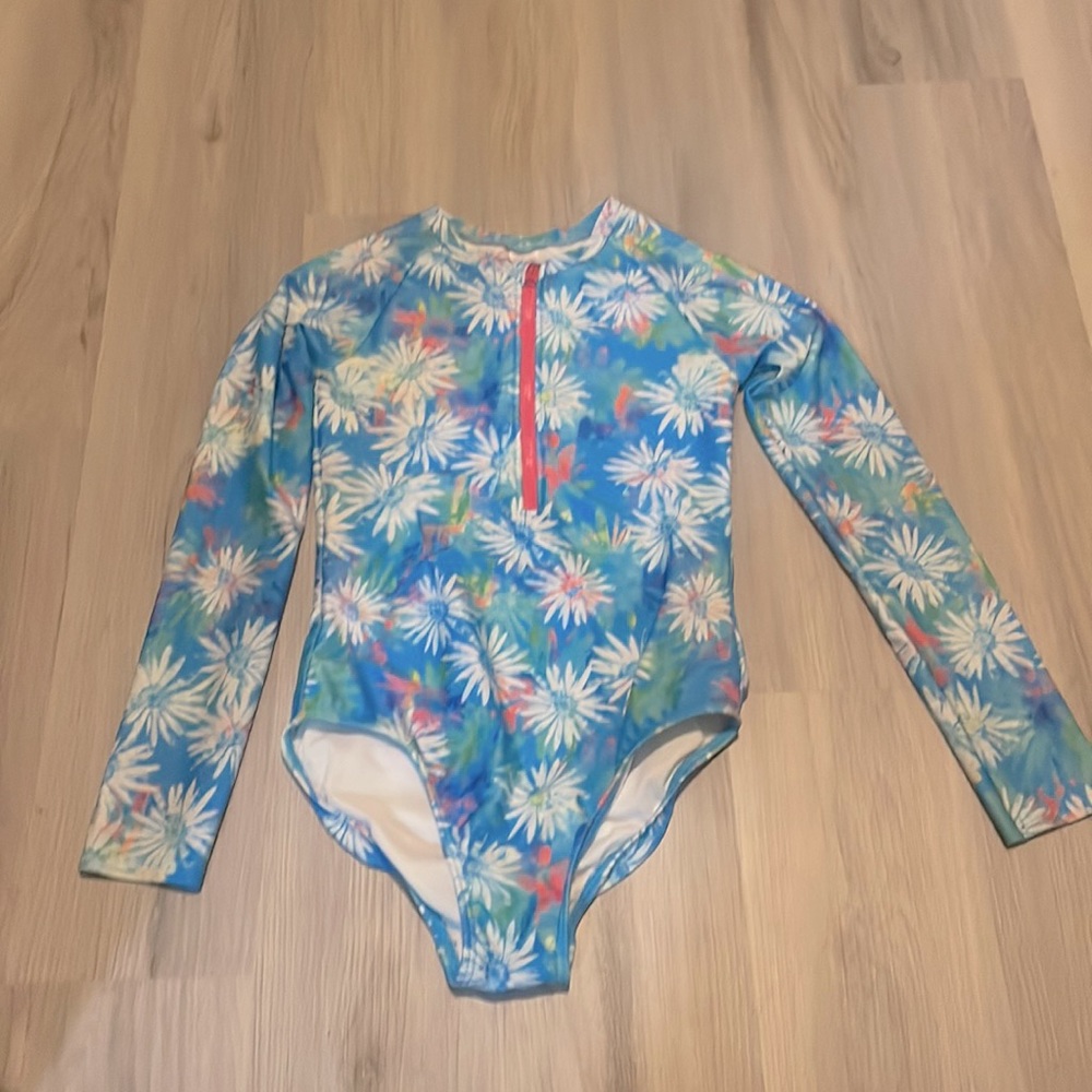 Cat and Jack one piece rash guard swimsuit size10/12